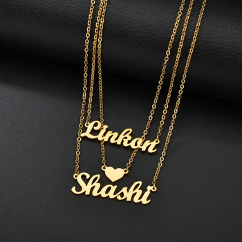 Hot Sale Stainless Steel Gold Plated Letter Pendant Necklace Custom Name Necklace Personalized Jewelry Necklace