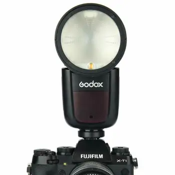 GODOX Factory Professional Speedlite TTL Round Head Camera Flash Lights Godox V1 Versionversion for All Brands Camera with AK-R1 detail image