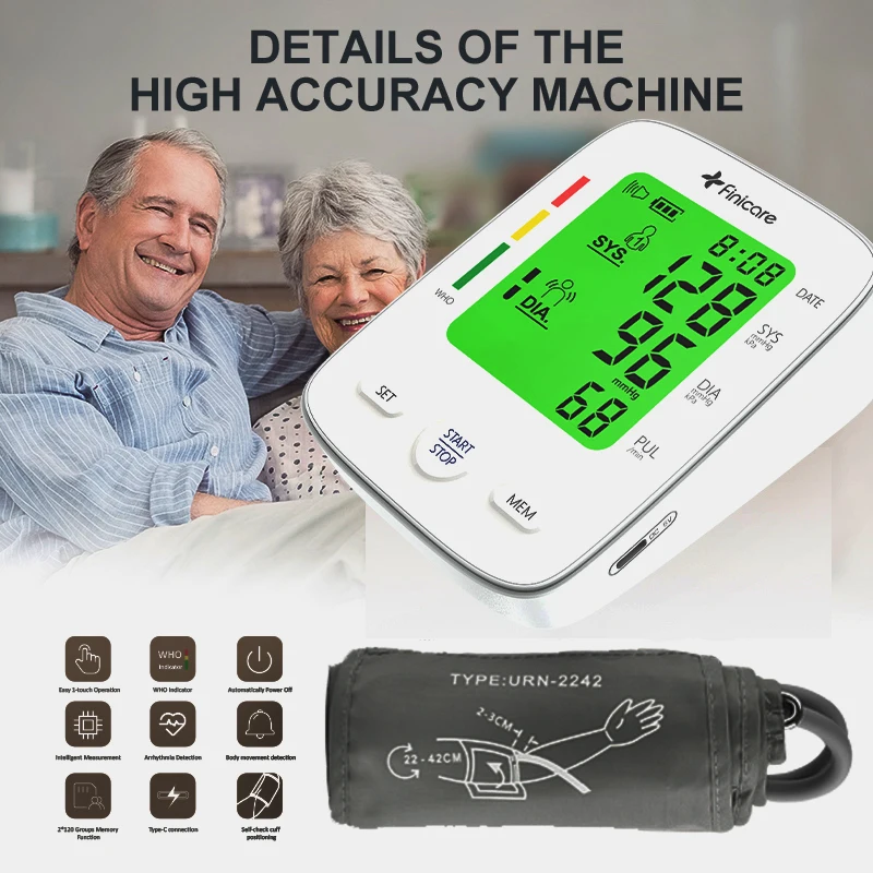 Simple Setup Pulse Rate Irregular Heart Rate Blood Pressure Monitor Upper Arm with Big Belt