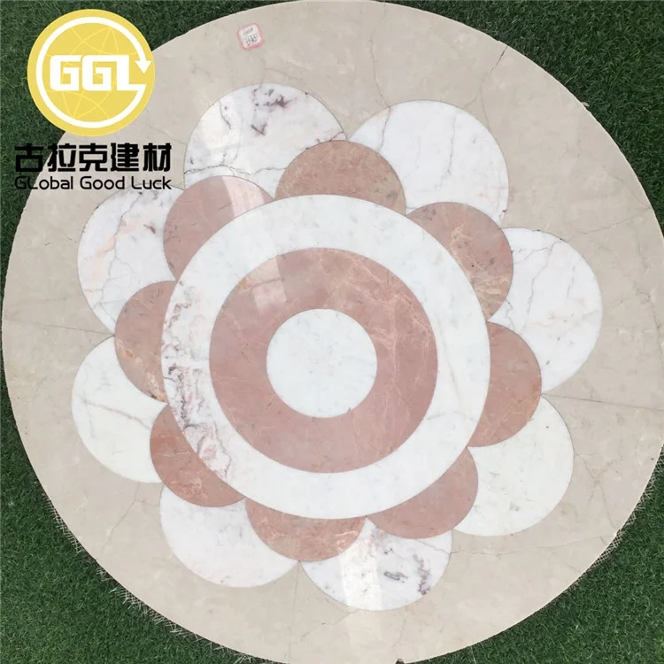 modern design marble stone villa goodluck round waterjet medallion tile