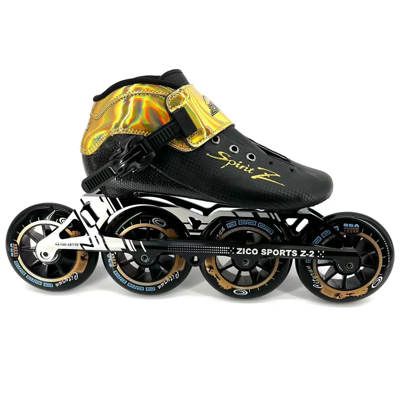 4 Big Wheels High Speed Professional Carbon Fiber 3-Layer Inline Skates for Adults-Lightweight & Comfortable