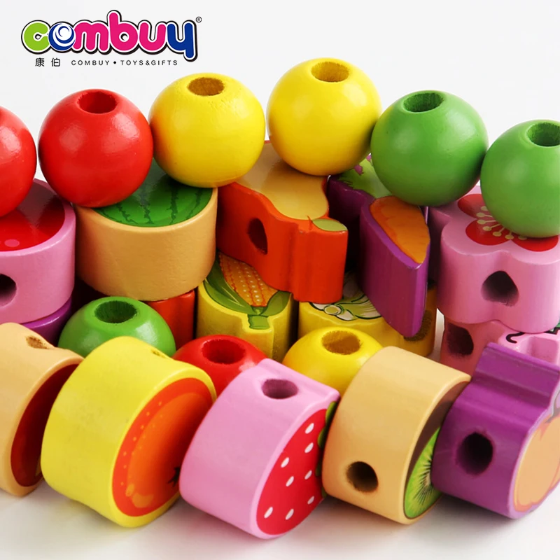 Early Education Balance Beaded Animals Cart Wooden Toys Baby