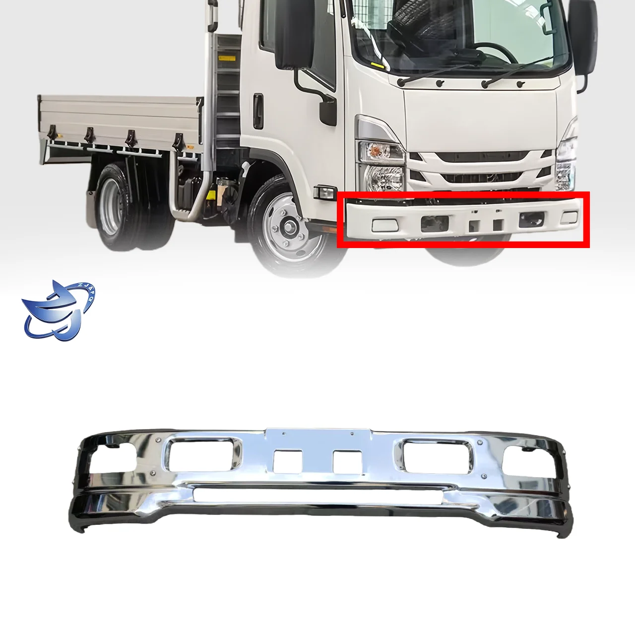 Chrome Front Bumper 193CM for Isuzu Elf NPR 700p | Durable Truck