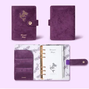 Custom Logo A5 A6 PU Leather Notebook 6-Ring Spiral Binder With Hard Cover for Promotional Work Agenda Business Gift