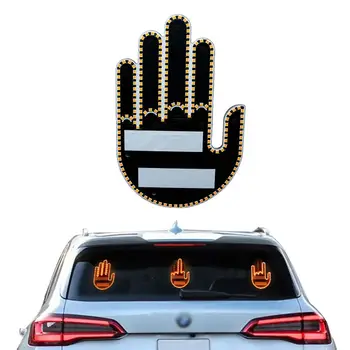 ZONGYUE gmiddle finger gesture car led light safety warning light for car gesture finger lights for car window