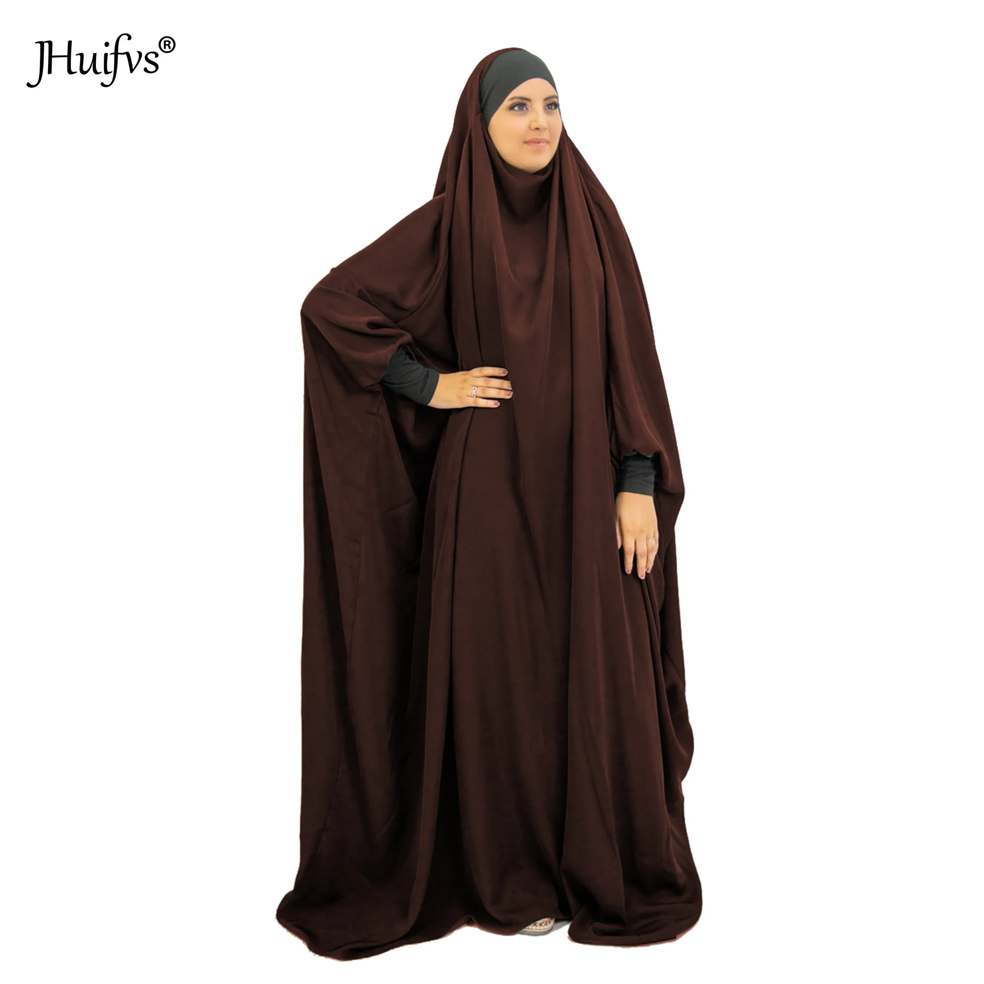Muslim Abaya Jilbab Islamic Prayer Dress Arab Overhead Kaftan Women Khimar Robes 