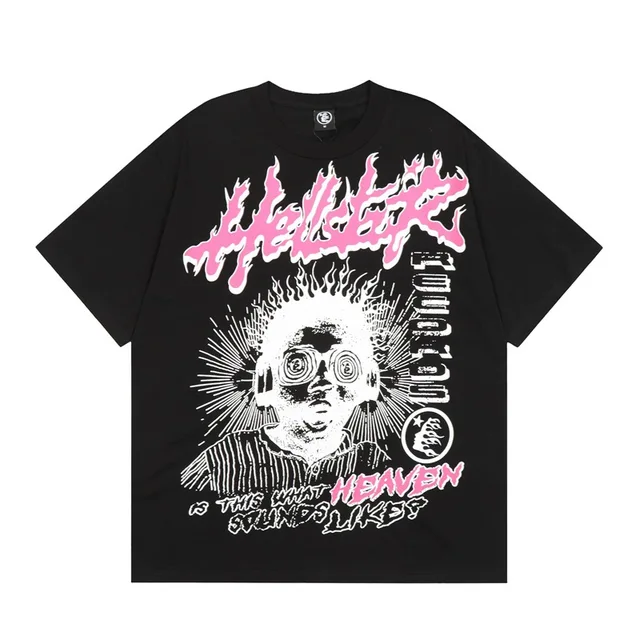 Wholesale Summer Plus Helllstar Size Men's T-shirts Black Men's T-shirt Fashion Men's T-shirts