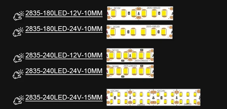 3000K 4000K 6000K Led Strip Light Dc24V 180Led/M Dc12V Smd Light Led Strip Popular supplier