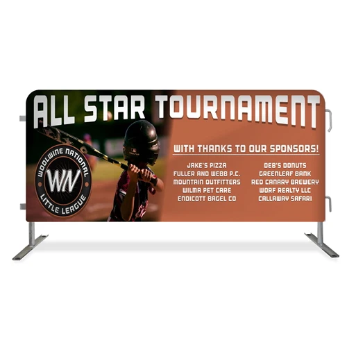 Double Side Print and Mesh Fabric for Crowd Control Barrier Printed Banner Covers Road Safety Barricade Cover