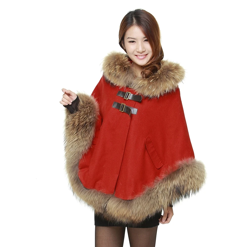 big red fur coat