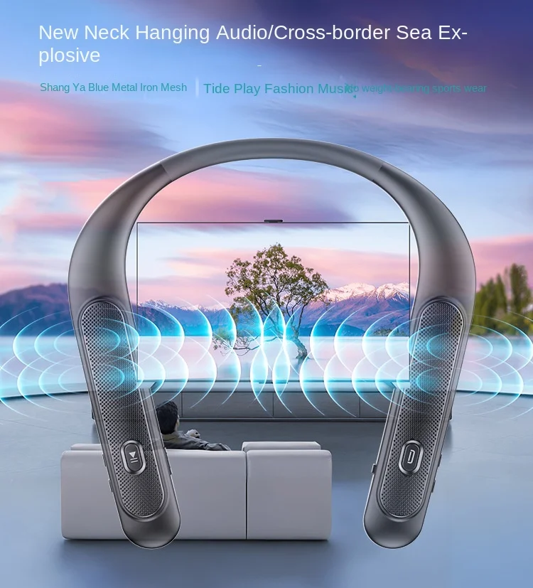 Rambotech Hot Private Model Patent Wearable Sports Neck Hanging Bluetooth Wireless Stereo Surround Stereo Sound Effect BBH-939