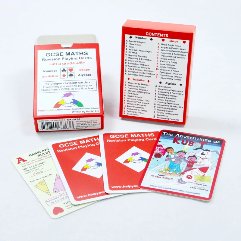 Custom Printing Learning Flash Cards for Early Education Memory Learning Cards Paper Maths Revision Card
