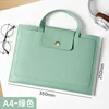 【Bolsa para computadora portátil A4 con botón a presión】 Verde (almacenamiento de doble capa, se puede llevar en la mano)