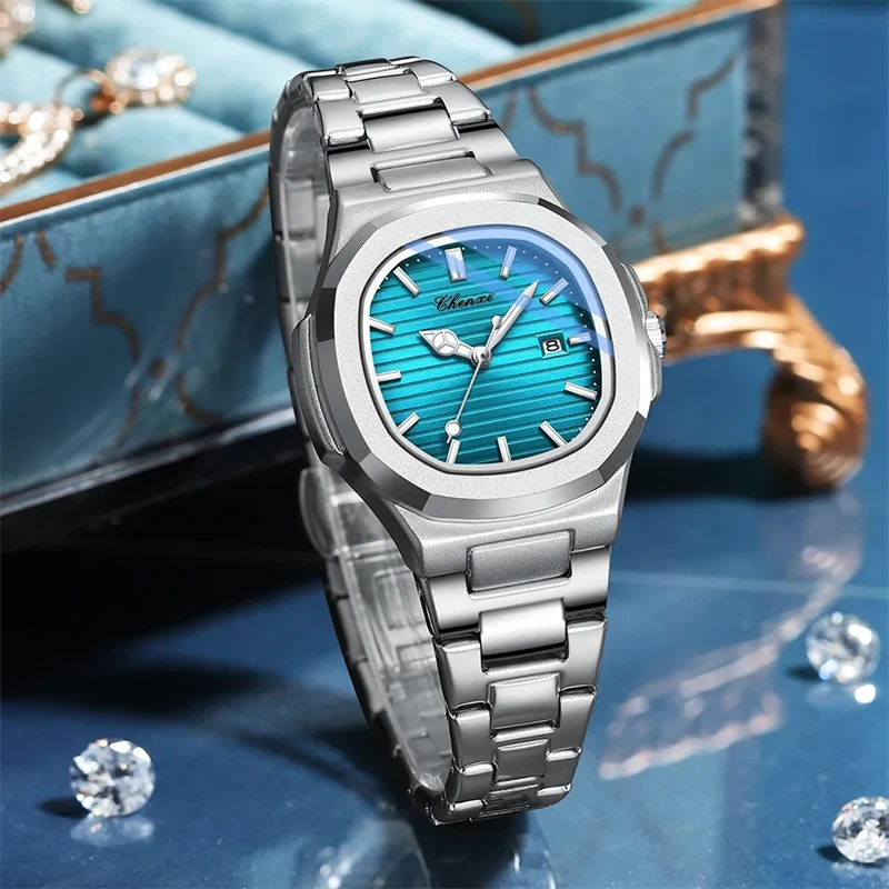 CHENXI Orologi Casual Alla Moda Per Donna Orologio Al Quarzo Di Marca Di Lusso Superiore Orologio Elegante Da Donna Orologio Da Polso In Acciaio Inossidabile - Foto 5