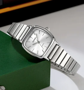 SKMEI 2292 Women's Quartz Watch 3BAR Waterproof Stainless Steel Silver Band Zinc Alloy Case Fashion Square Glass Luxury Sports