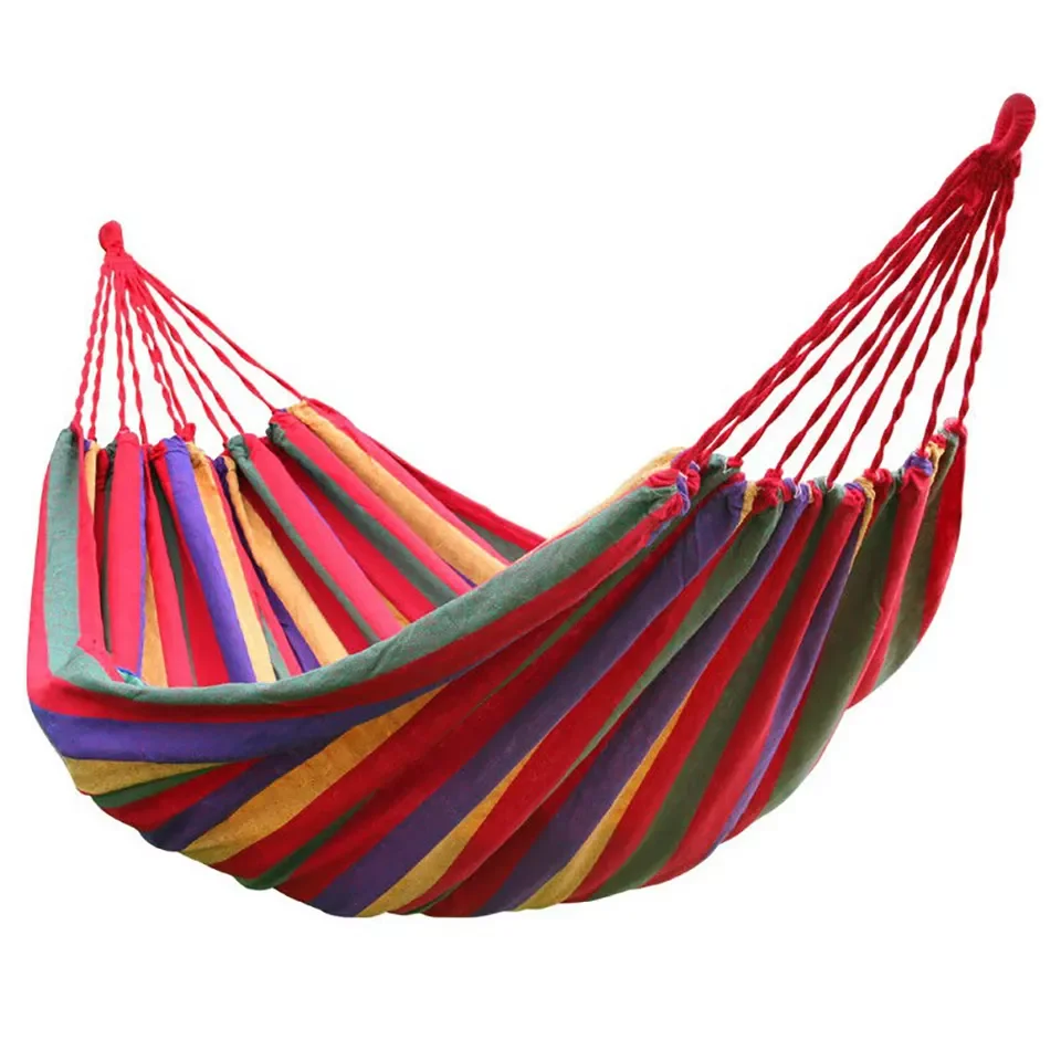 Sleeping Camping Hammock Outdoor Portable Nylon Canvas Travel Washable Swing Bed Free Storage Bag Camping & Hiking Gear Foldable