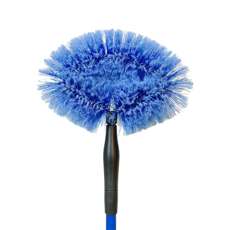 EcoClean 2416 Factory BSCI PVC  Long Handle Cobweb Duster Soft Bristle Ceilingfan Cleaning Duster Brush