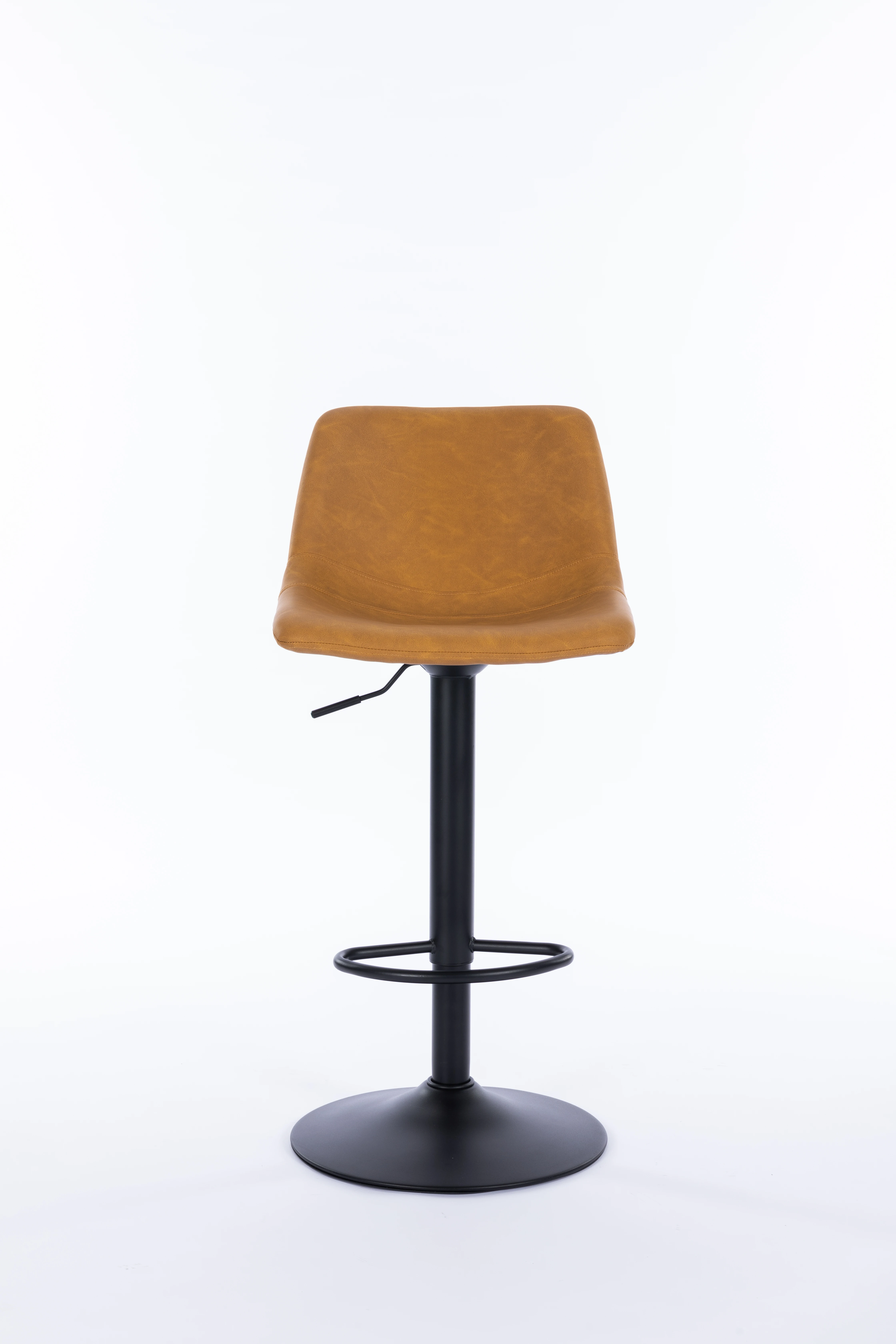 ZY-8083 Бытовая металлическая основа коричневая регулируемая высота вращающееся кожаное барное кресло стулья с подставкой для ног