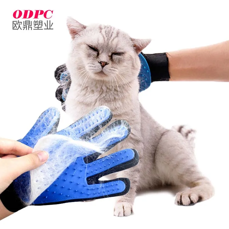 Hot Sell 2 in 1 Five Fingers Hair Removal Silicone Pet Cat Cleaning Hair Remover Grooming Deshedding and Bathing Brush Gloves