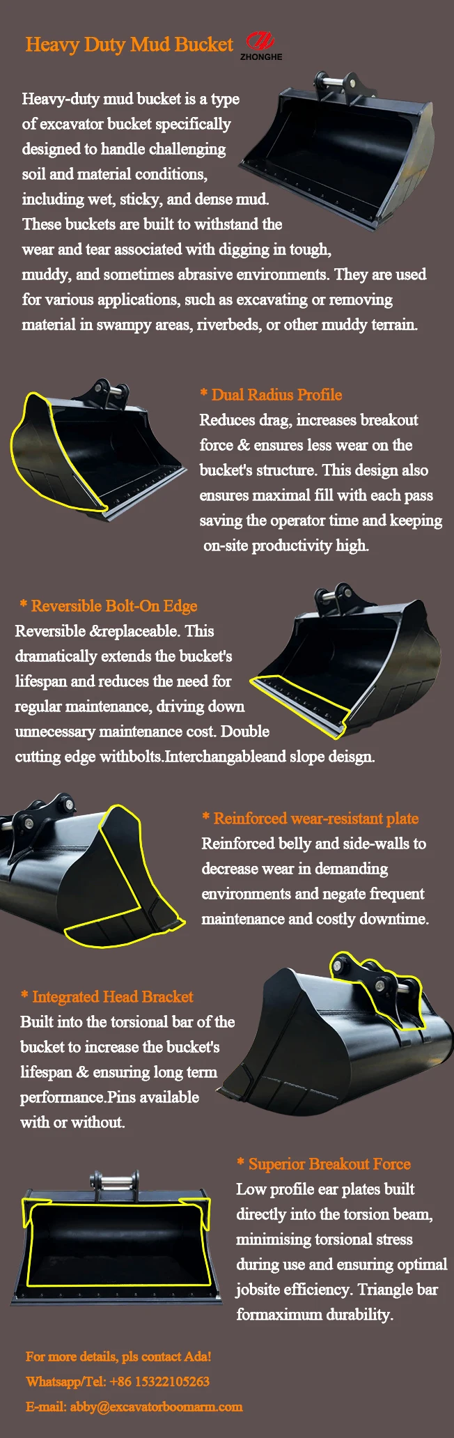 Excavator Ditch Bucket with 3 Months Warranty 900 Weight and 1-50ton Suitable for Trenching and Cleaning