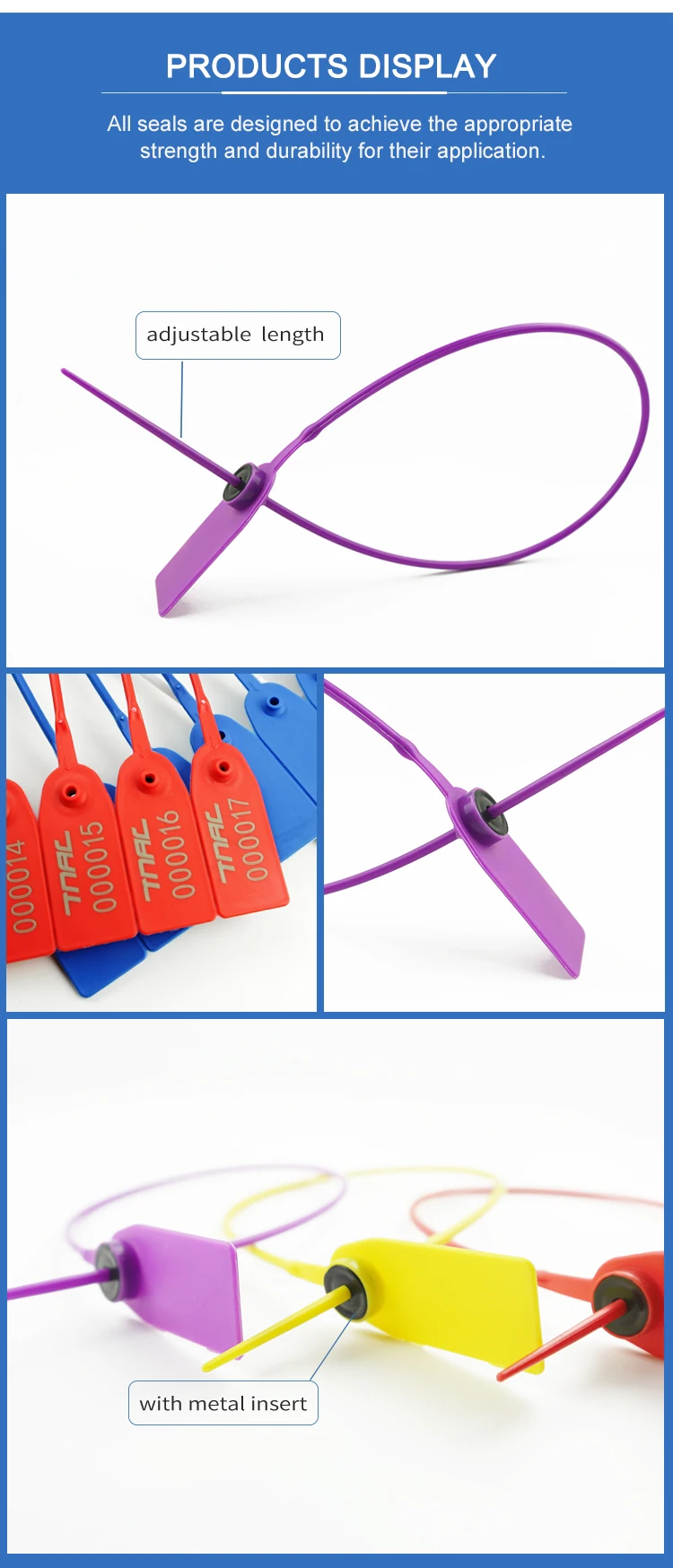 400mm Length Truck Container Shipping Cargo Plastic Seal Pp Material ...