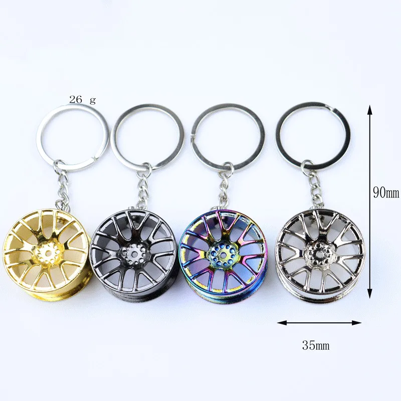 Cute Accessories Mini Car Part Keychain Stainless Steel Turbo Keychain