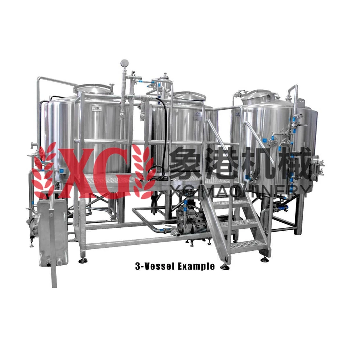 Паровой нагреватель 3500L 35HL 30BBL, три сосуда, пивоваренное оборудование, коммерческие принадлежности