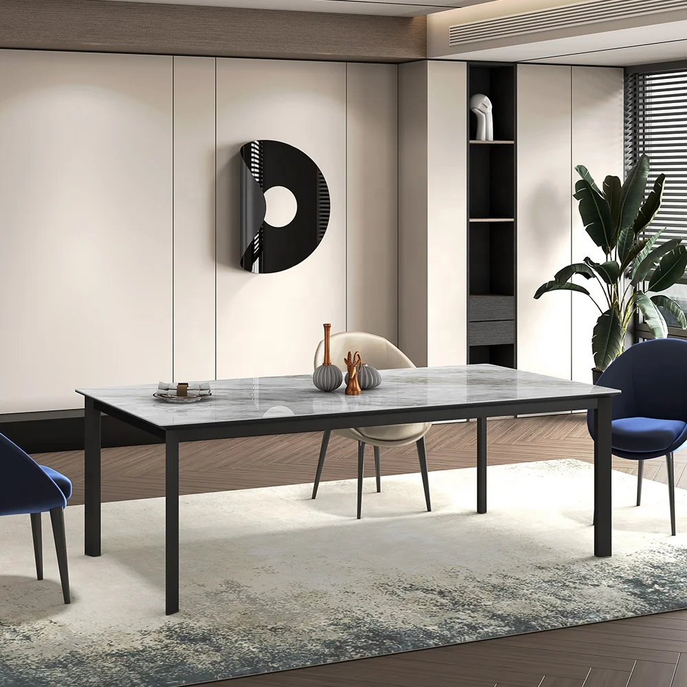 Granite Grey 12-Seater Extendable Dining Table Set with Chairs