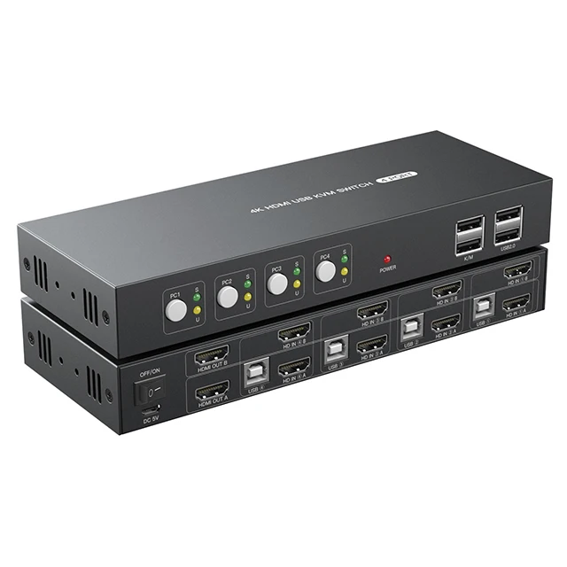 S7402h2 Usb Kvm Switcher 4k Usb 2 6 4 Port Bidirection Kvm Switches