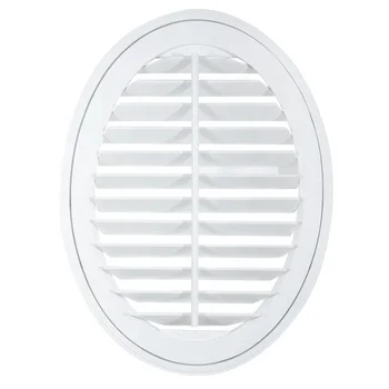 Solid Wood 89mm Blade White Round Window Plantation Shutters from China