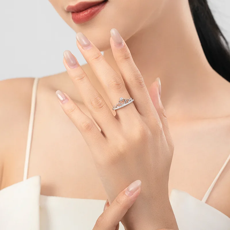 Silver Female Index Finger Ring New S925 Sterling Silver Micro