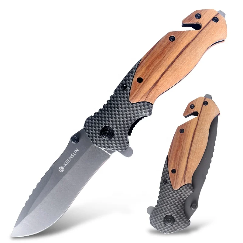 X50 Trending Outdoor Survival Tactical Hunting Pocket Folding Knife with 3Cr13 Blade and Wood Handle OEM for Camping on Sale