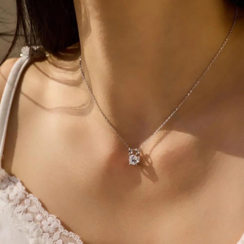 KAKODIY oval luxury 925 sterling silver wedding jewelry pendant necklace detail 2