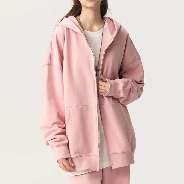 Wholesale OEM Women's Heavyweight Hooded Sweatshirt 400G Cotton Blend Fleece Hoodie Printed Logo Relaxed Fit for Winter Autumn