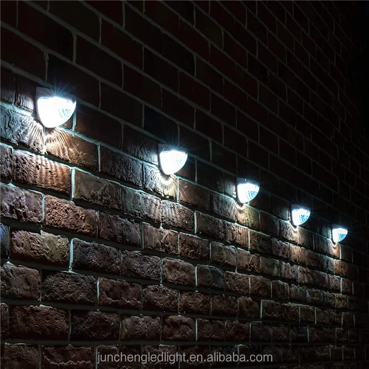 High Bright Smart LED Solar Fence Light Outdoor Solar Power Waterproof Warm White for Garden Yard Step Deck Stair Lighting