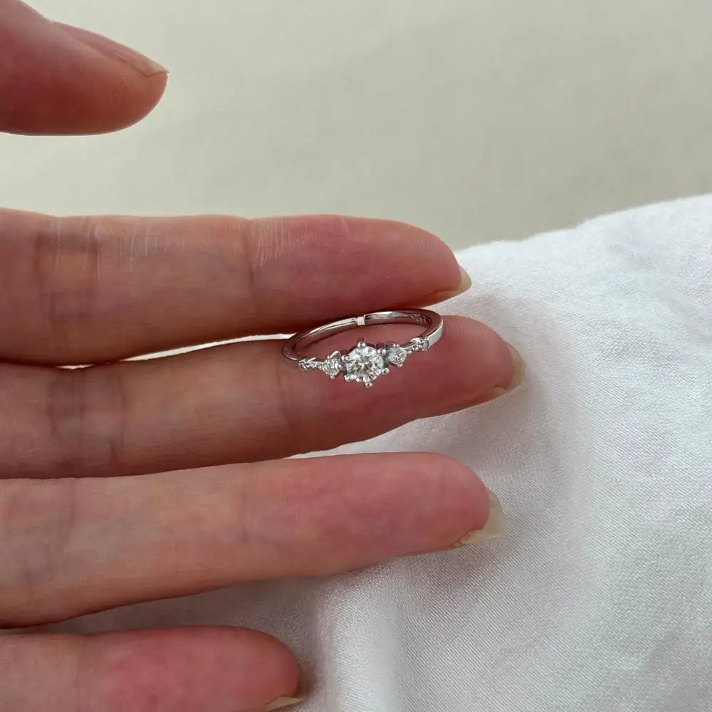 KAKODIY Fashionable Adjustable Snowflake Zircon Ring Women Wedding Engagement 925 Sterling Silver Ring detail 10