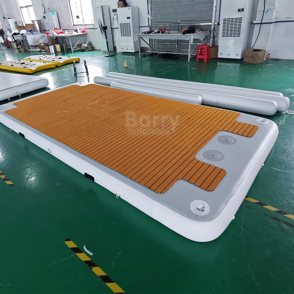 Drop Stitch Inflatable Teak Platform Floating Island Dock Boat Maintain