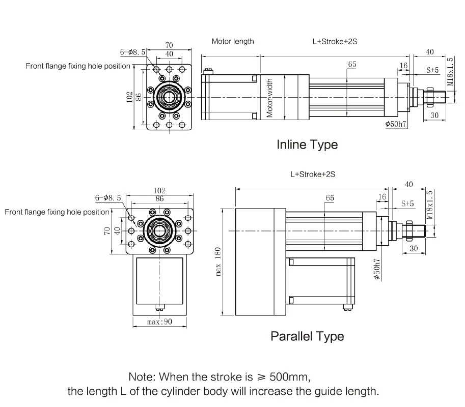 Ball Screw High Customization Electric Cylinder Servo Motor Linear ...