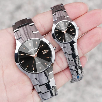 Hot Selling WLISTH Waterproof Couple watch Calendar quartz watches for men and woman Stainless Steel Quartz Watches with Date