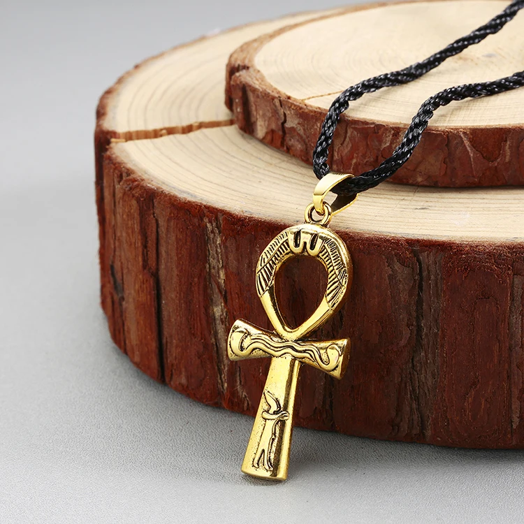 10K Gold Ankh Cross Egyptian Symbol Pendant Charm 4mm Rope Chain 20 I –  Globalwatches10