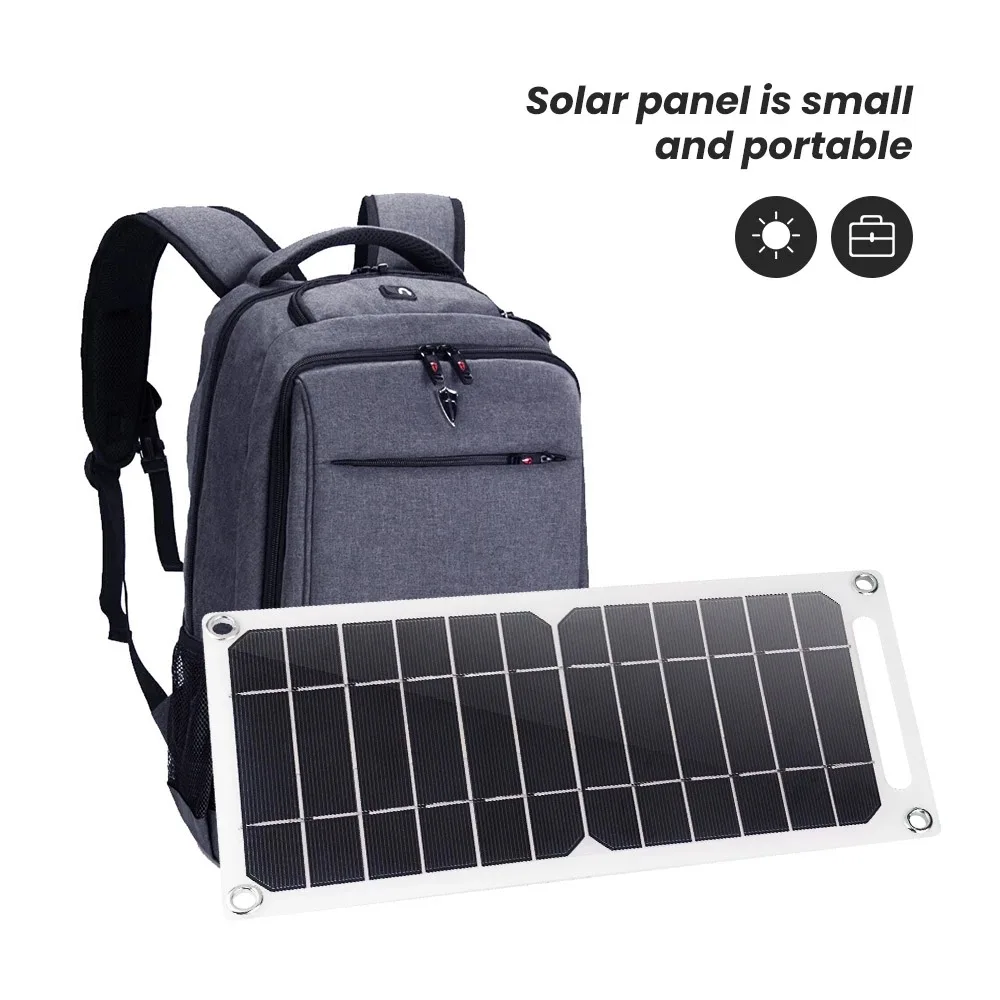 Portable 5V 5W Waterproof Dual USB Output Flexible Solar Panel 6W 10W Solar Plate for Mobile Phone Charging Camping Backpacking Portable 5V 5W Waterproof Dual USB Output Flexible Solar Panel 6W 10W Solar Plate for Mobile Phone Charging Camping Backpacking