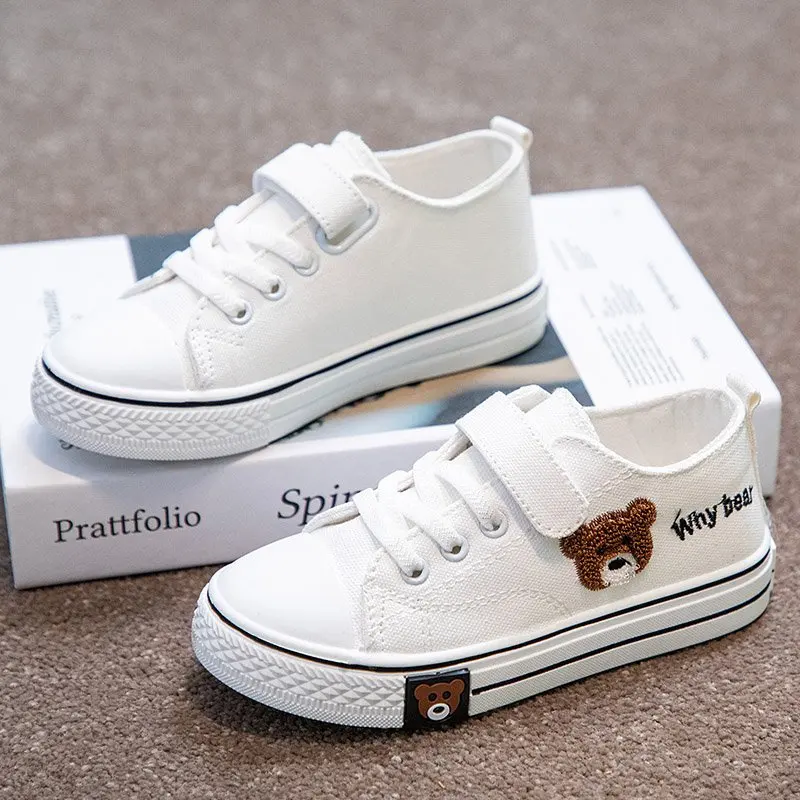 2023 New Comfortable Canvas Leisure Children Baby Small White Shoes ...
