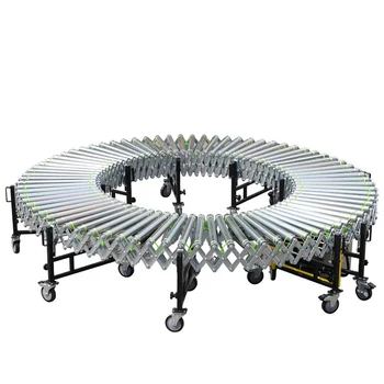 HUALI Gravity Flexible Expandable Unloading Full Automatic Roller Conveyor From Container