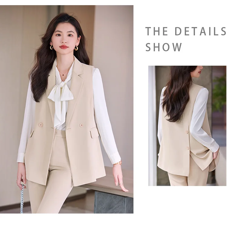 2023 Women's Suit Vest Coat Temperament Fashion Business Office Work