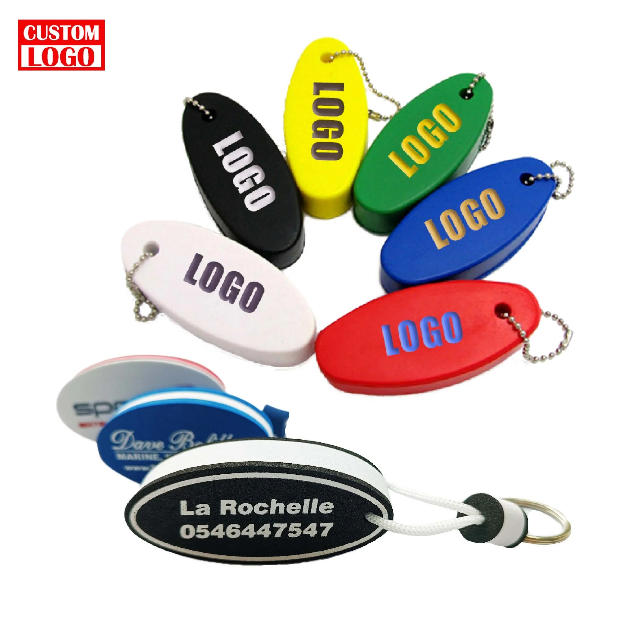 Luminous Promotional Keychains Eva Foam Float Keychain Jacket Pu Foam Ball Keychains