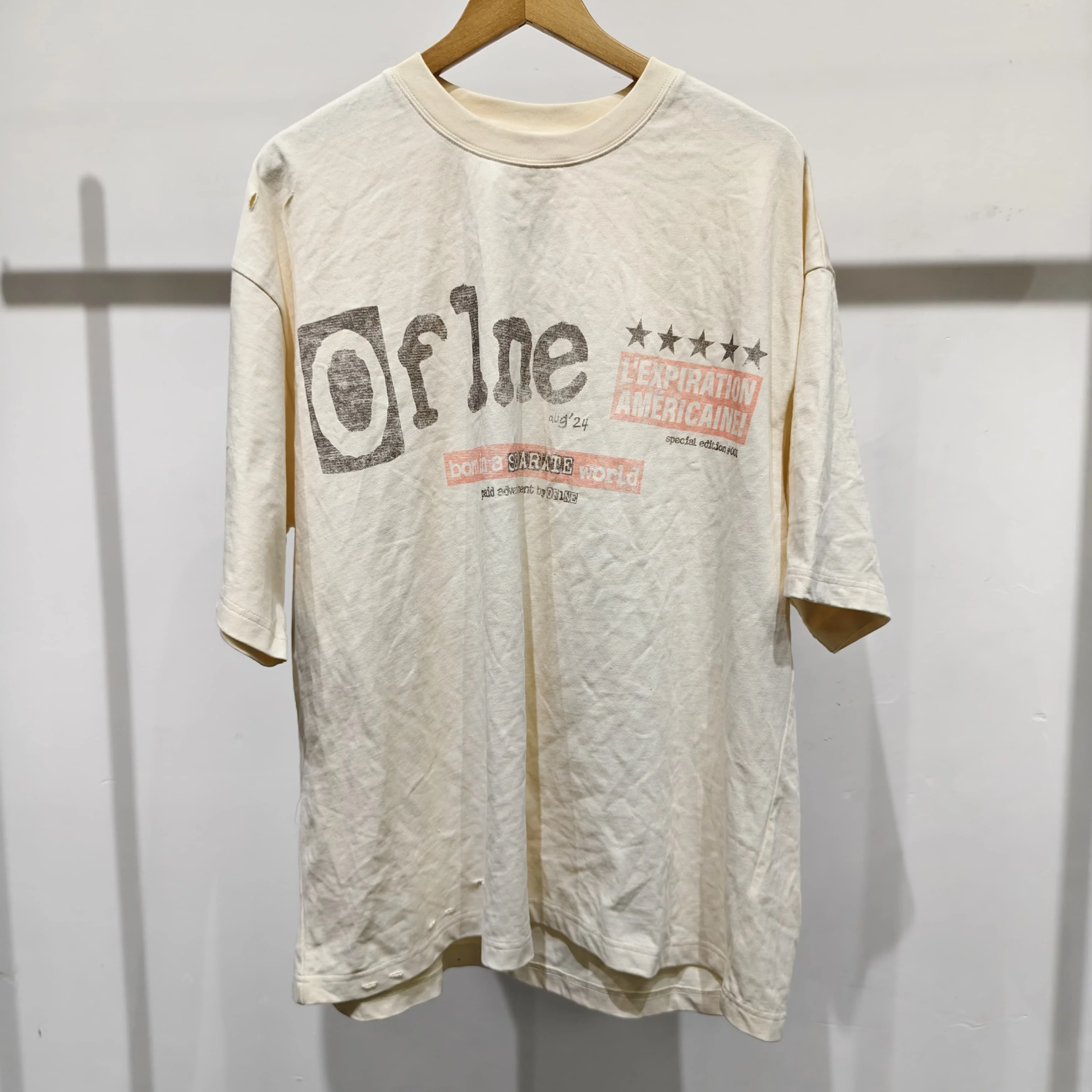 Custom Hip Hop Cotton Retro Round Neck Boxy Fit Summer Oversized Print Short Sleeve Crop Distressed Men T Shirt