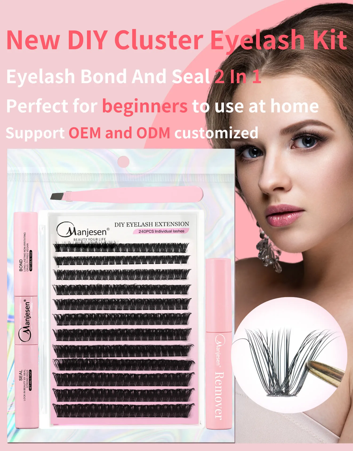 Diy Eyelash Extension 8 Clusters Bonded Individual Lash Natural Lashes Set Fan Eyelashes 2625