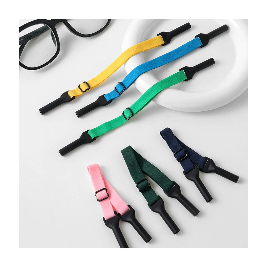 Ninestar Adjustable Anti-Slip Polyester Snapping Clip Elastic Glasses Strap for Kids Sports Use 19.5cm Model C135