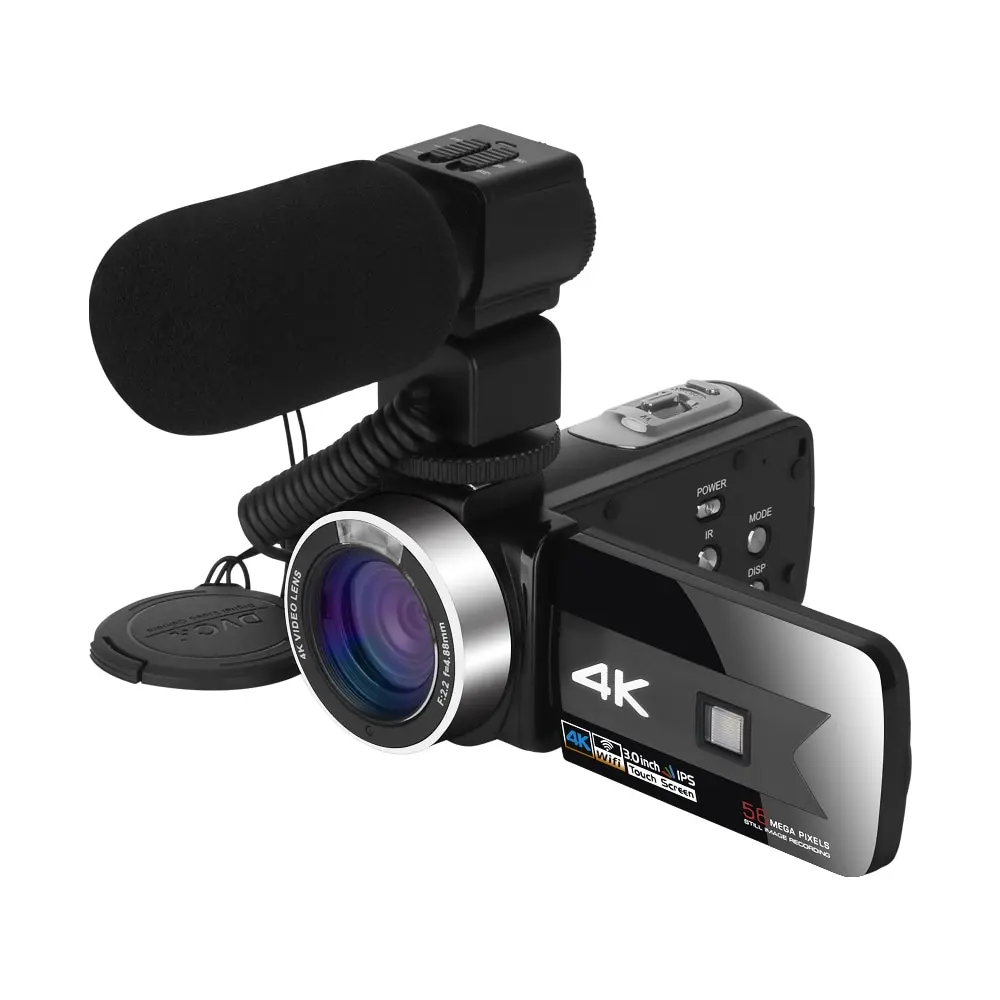 HD WIFI 4K Video Camera 64MP Camcorder 18X Digital Zoom for YouTube Live Streaming Vlogging