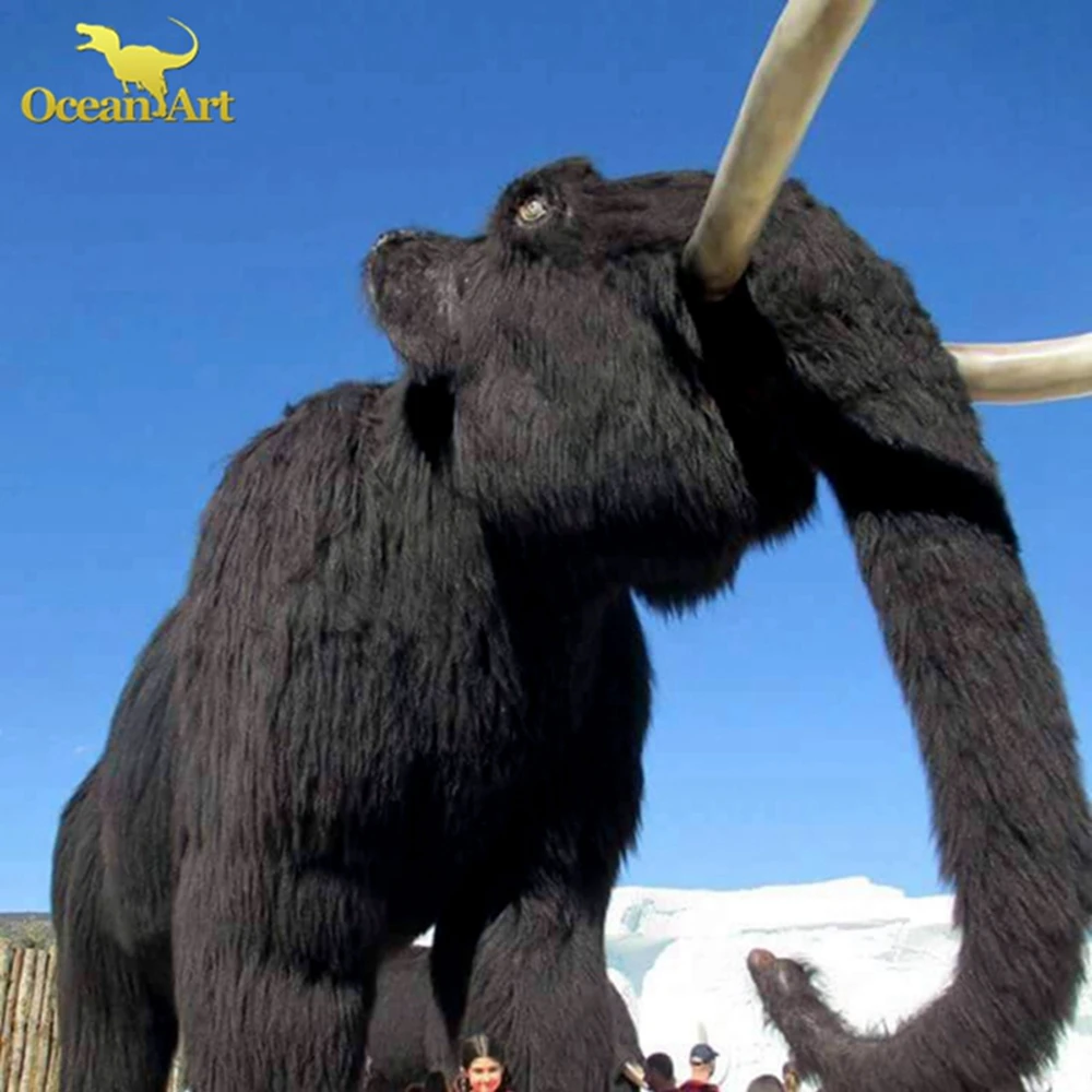 Realistic Animatronic Animal Model Animatronic Wooly Mammoth for Zoo